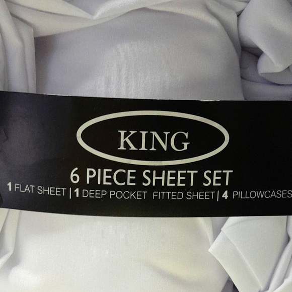 Bamboo Essence King Size White 6 Piece Sheet Set - Picture 4 of 10